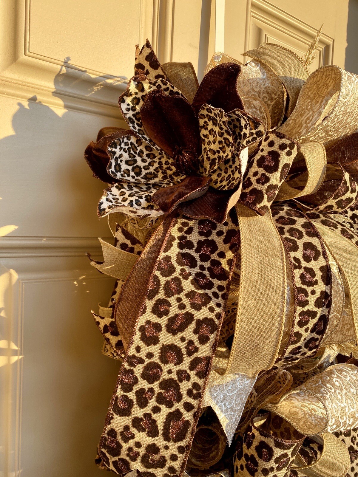 Boho Wreath Elegant Front Door Leopard Swag Housewarming / Wedding Gift
