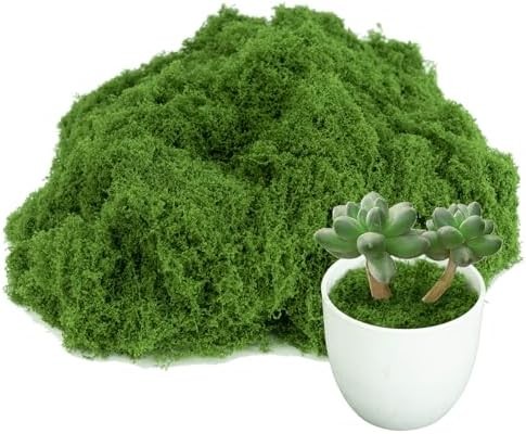 Fake Green Moss for Potted Plants,Artificial Moss for Crafts Indoor,DIY Table De