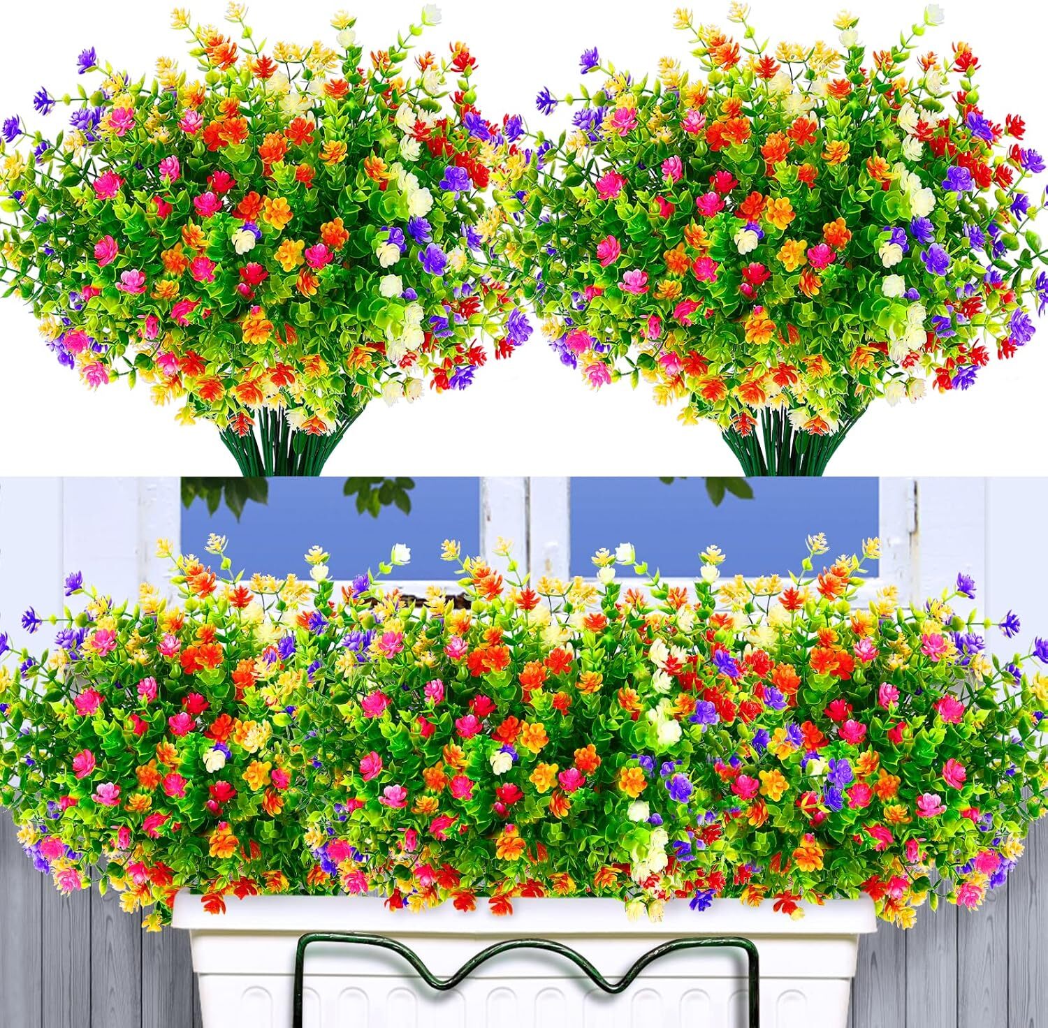 20Bundles Artificial Flowers Fake Plant Wedding Garden Indoor Outdoor Home Decor