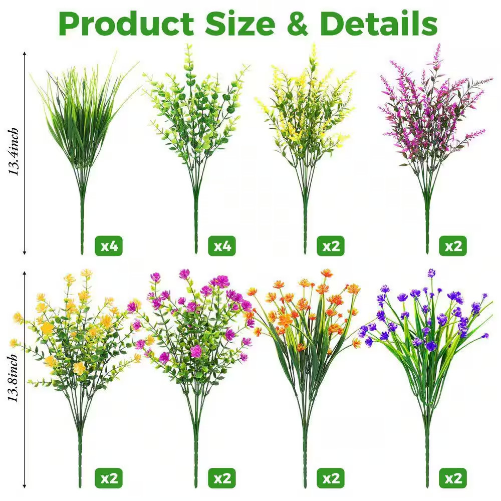 13.8 In. Multi-Colored Indoor/Outdoor Artificial Gypsophila Flowers Faux Plants
