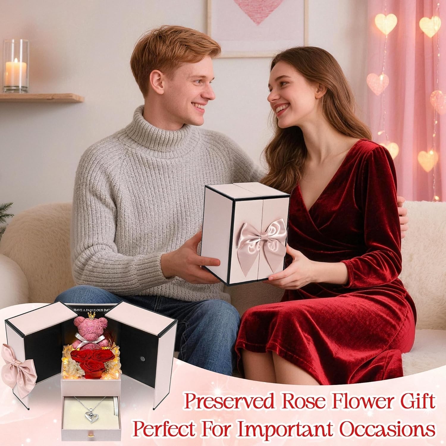Childom Preserved Valentines Day Rose Gifts for Her,Birthday Gifts for Women,Mot