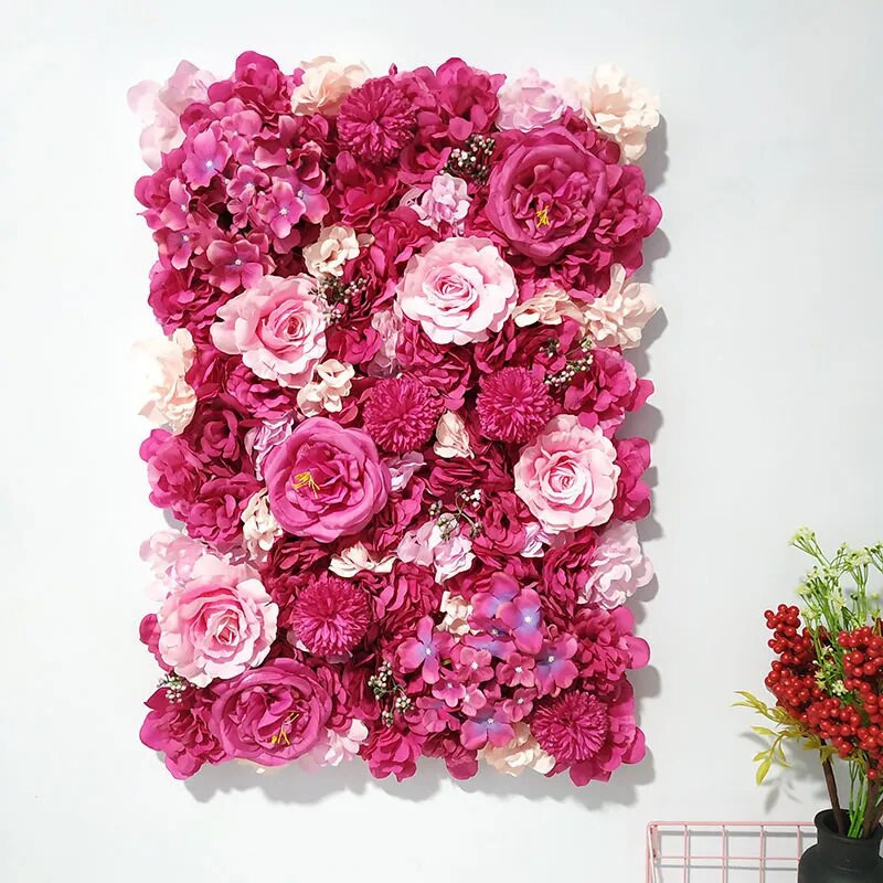 Artificial Rose Flower Wall Panel 40X60 Cm Living Room Decor Floral Backdrop
