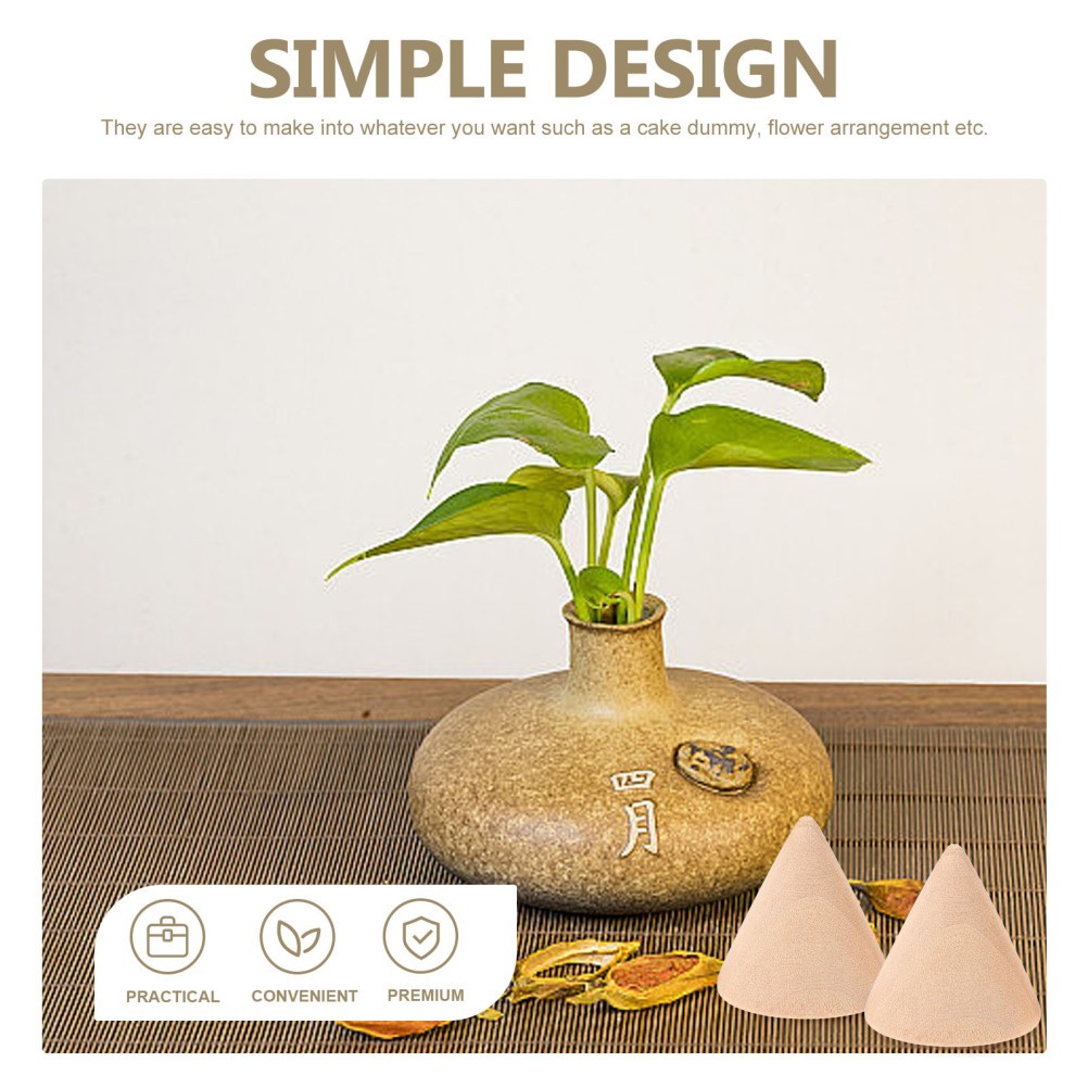 10pcs 3.1cm DIY Cone Unpainted Wooden Cone Shape Ornamnet Craft Accessories