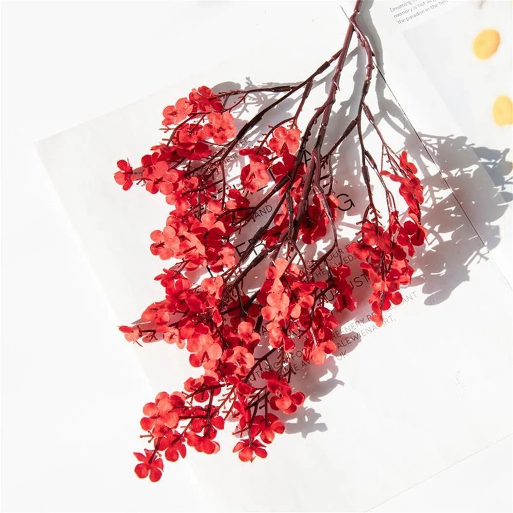 Artificial Cherry Blossom Gypsophila Fake Flowers DIY Wedding Vase Decor