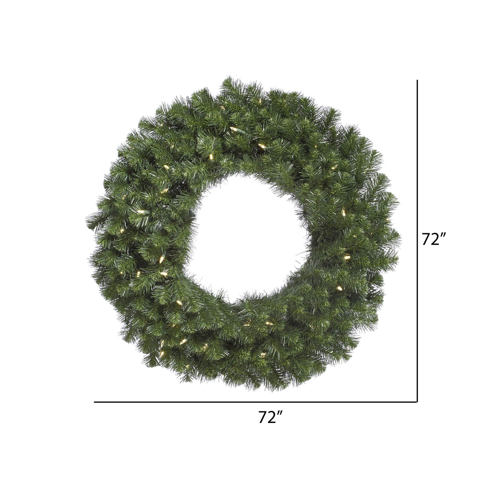 Pemberly Row 72″ Douglas Fir LED Lights Artificial Christmas Wreath in Green