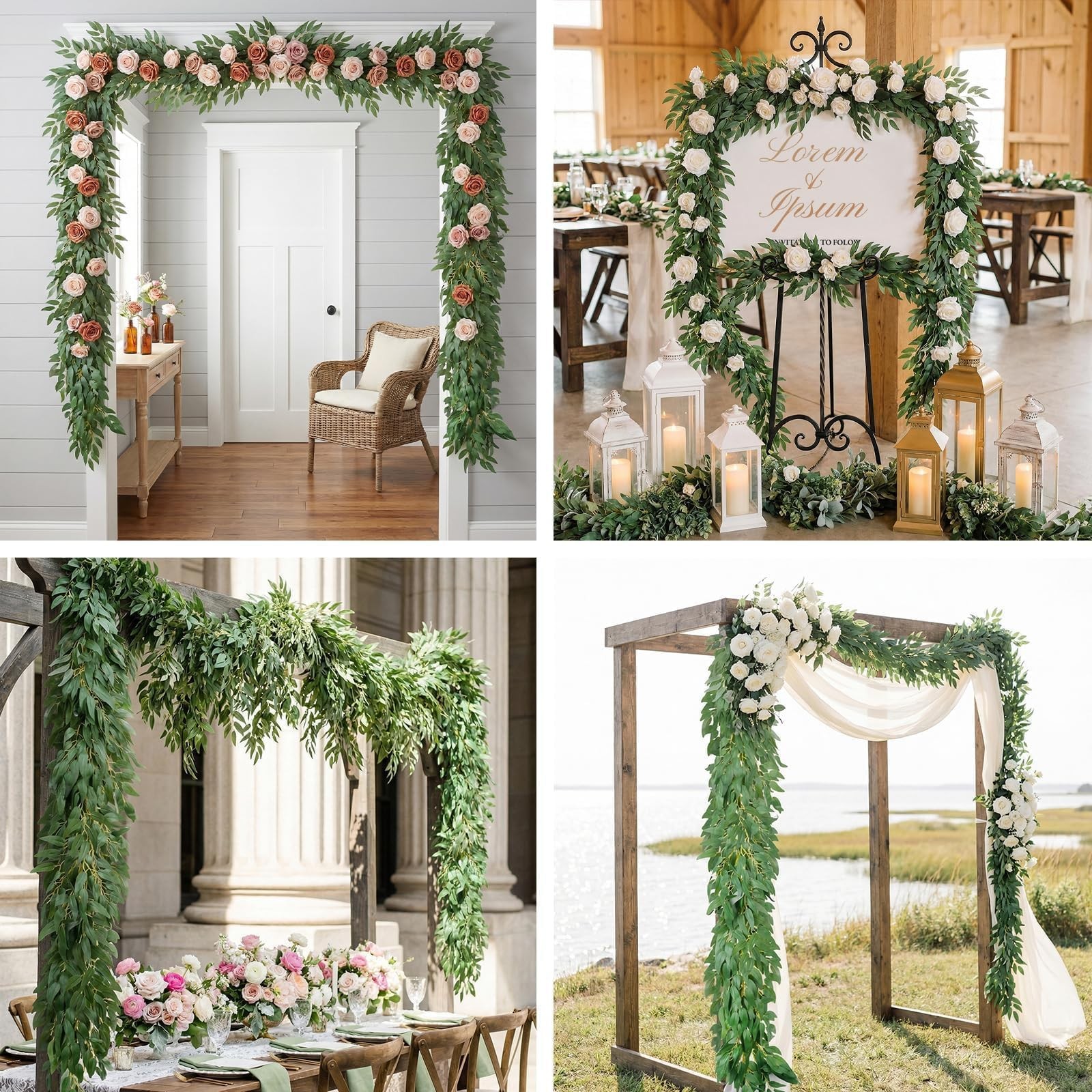 6.56Ft Artificial Vines Garland for Table Decor Silk Italian Ruscus Greenery …