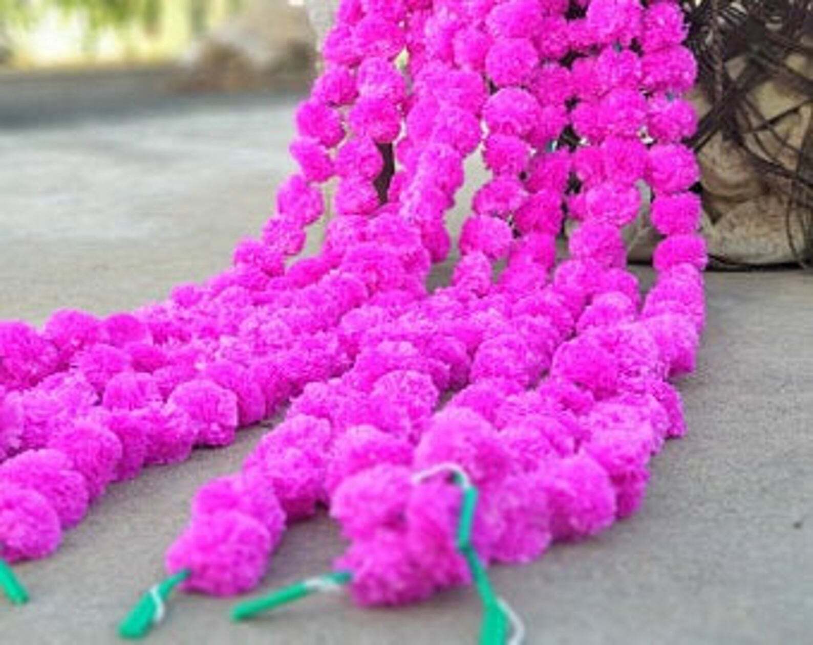 30 PCS Artificial Marigold Indian Event Wedding Flower Garlands Vine Decoration