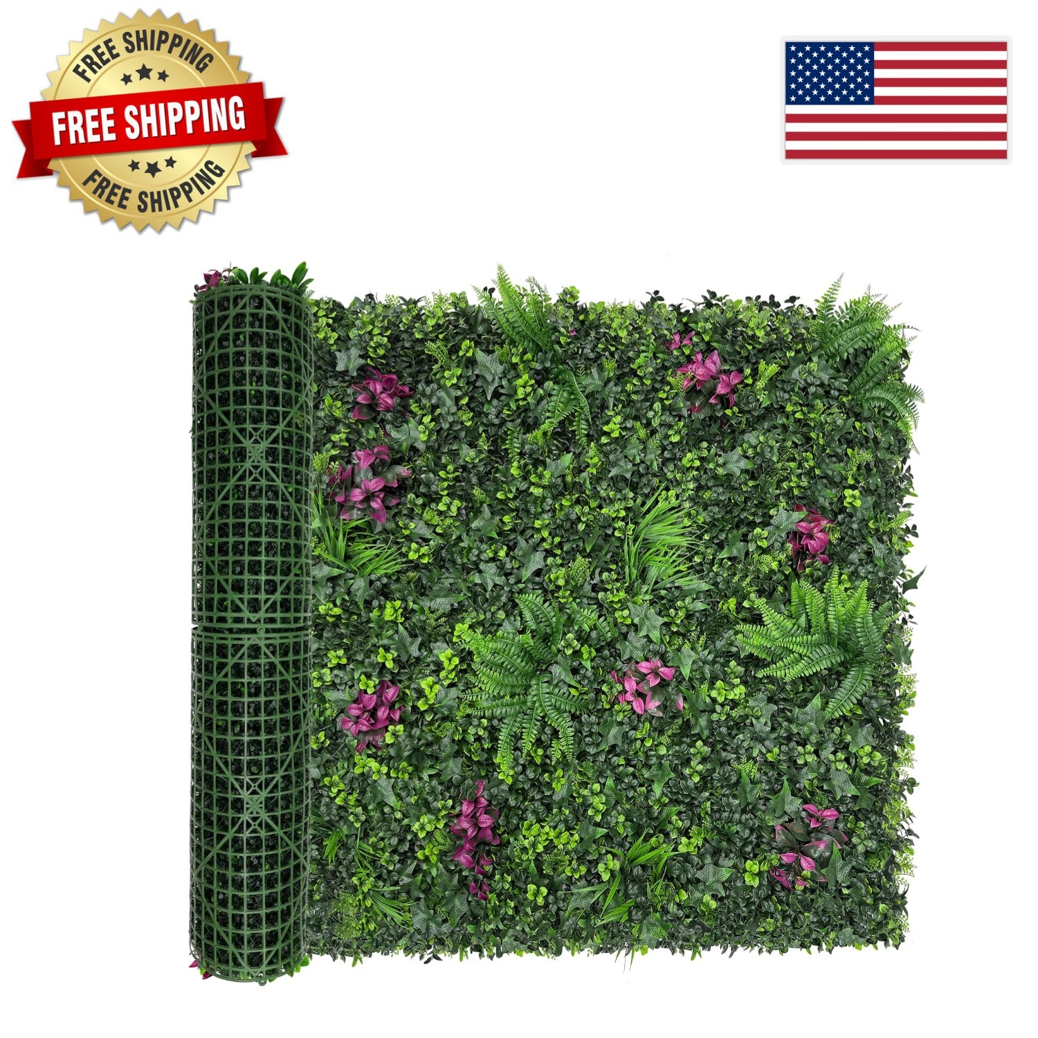 Lifelike 3D Greenery Wall Panel – 40″x120″ Artificial Hedge for Any Space