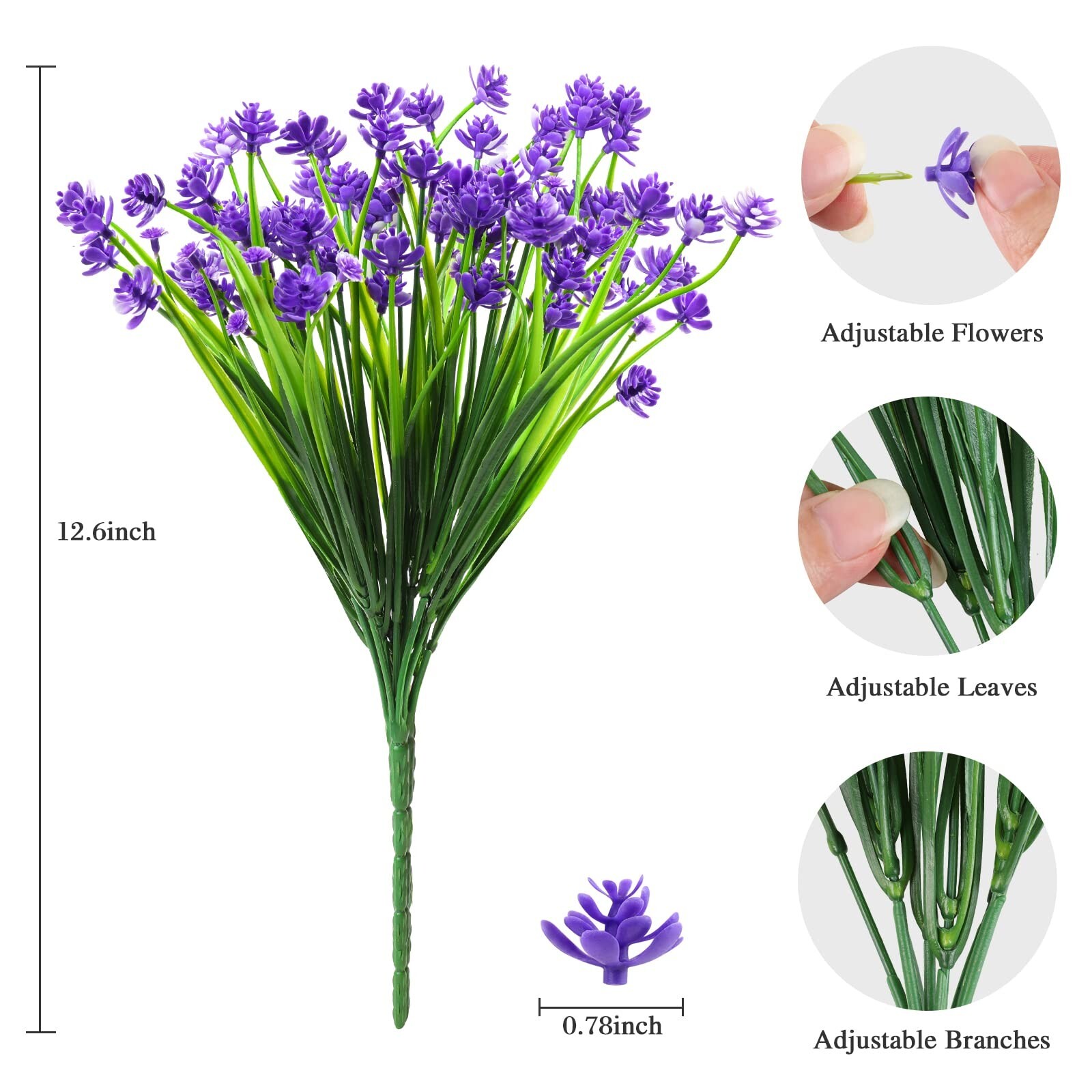 AmyHomie 20 Bundles Artificial Flowers Outdoor UV Resistant Faux Flowers No F…