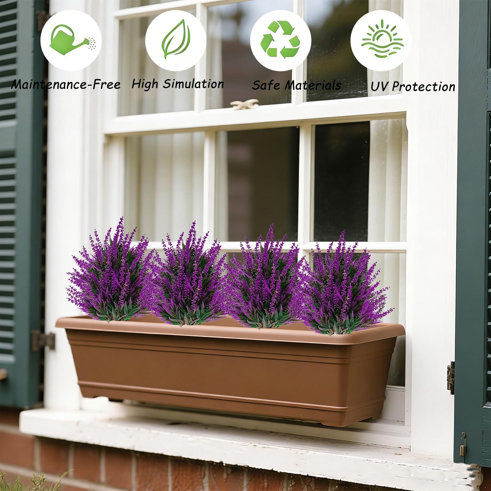 4Pack Artificial Bushes Plants Outdoors with Spike,Small Artificial Topiary B…