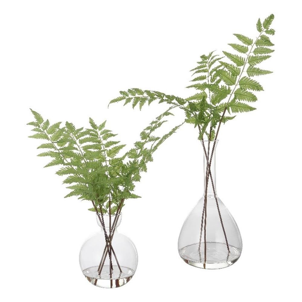 Uttermost Country Polyester Plastic Iron and Glass Ferns in Green (Set of 2)