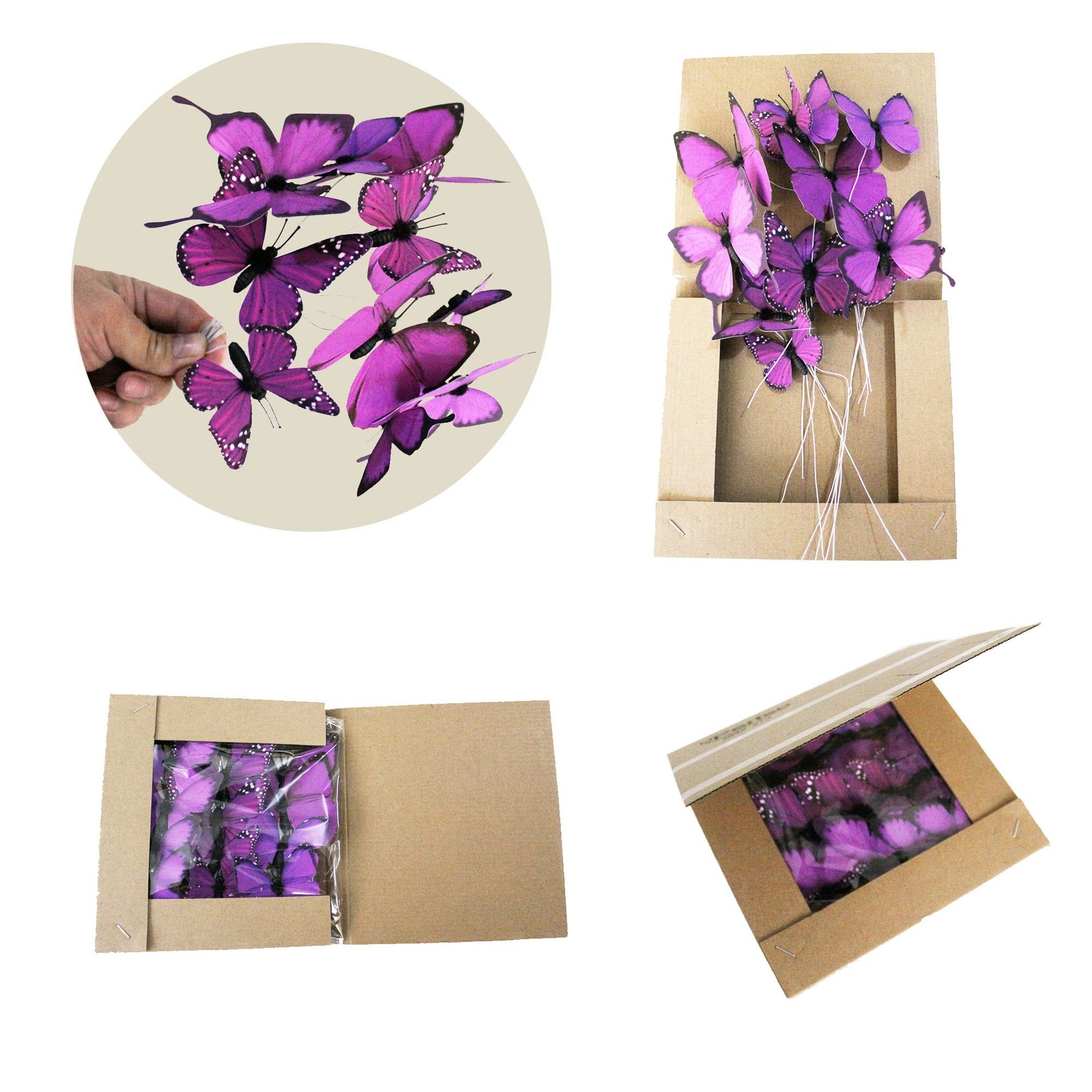 Perfso 12pcs 2size Butterfly Decorations, Simulated Butterflies, 3D Butterfly