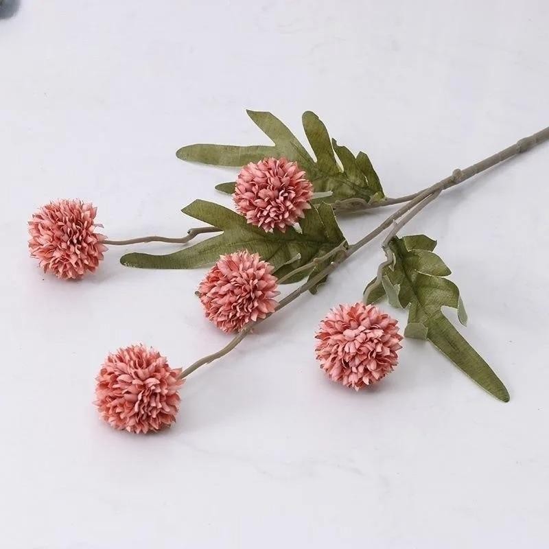 1PC Orange Artificial Chrysanthemum Flower Stem Mini Home Table Wedding Decor