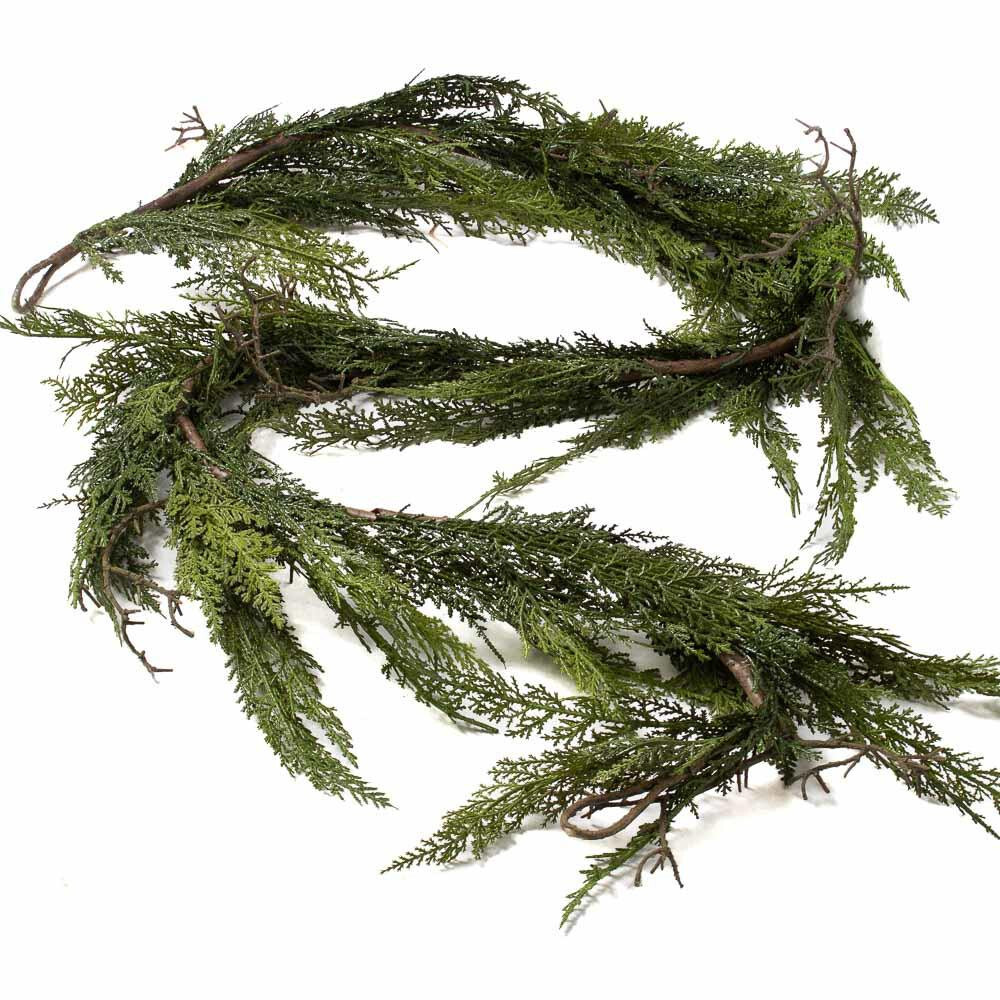 6 Foot Indoor/Outdoor Artificial Cedar Twig Garland