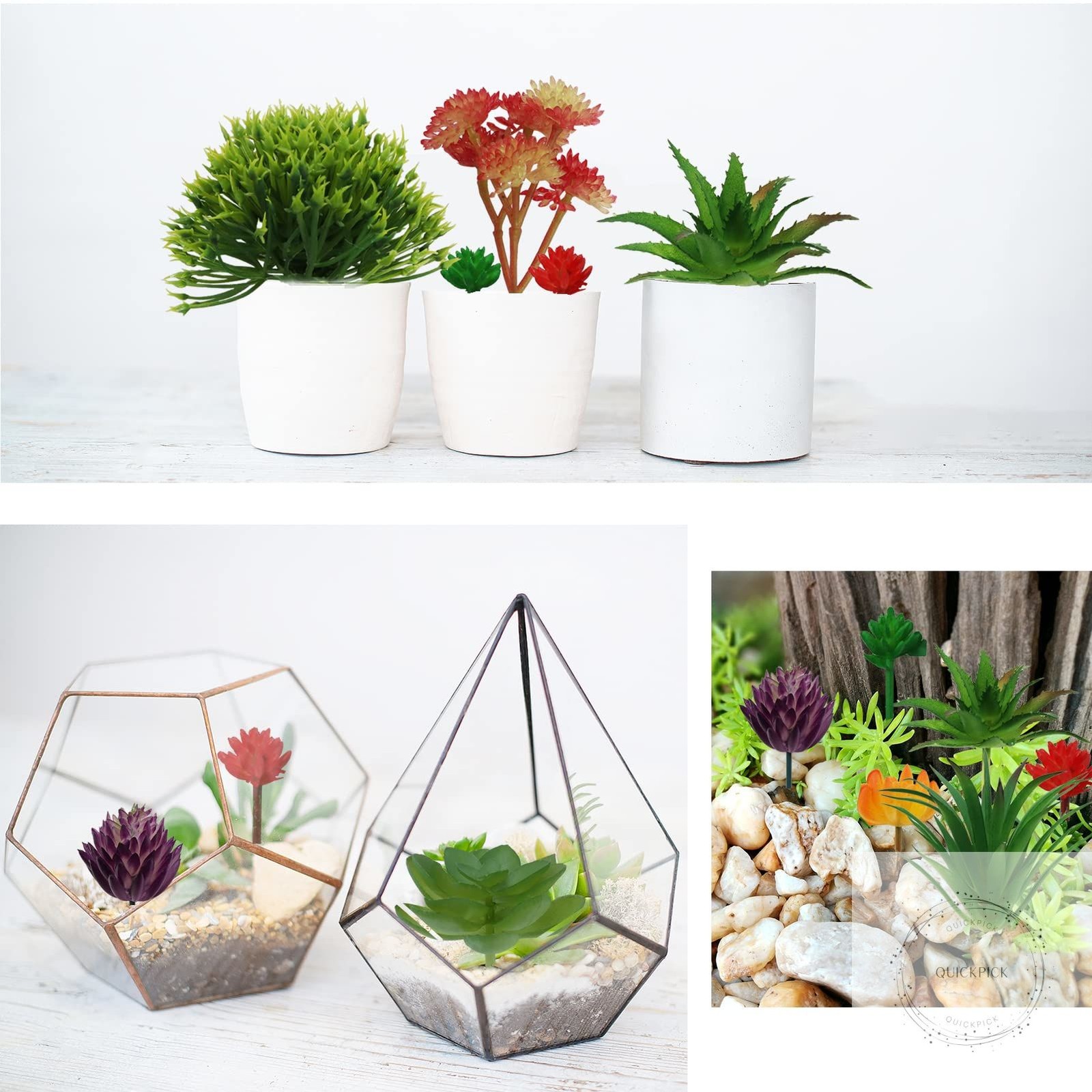Artificial Succulents Plants, 16pcs Colorful Fake Succulents, Mini Artificial Su