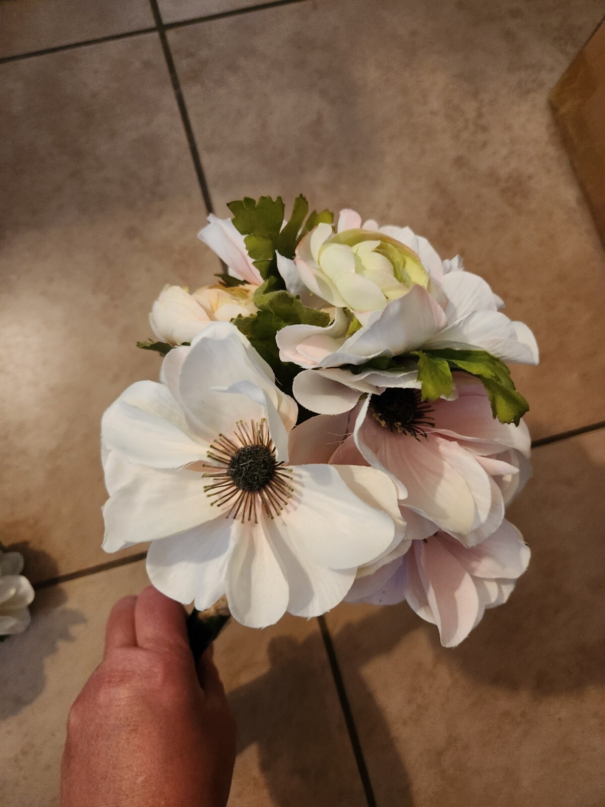 NEW Pottery Barn Monique Lhuillier Faux Anemone & Ranunculus Floral Bundle
