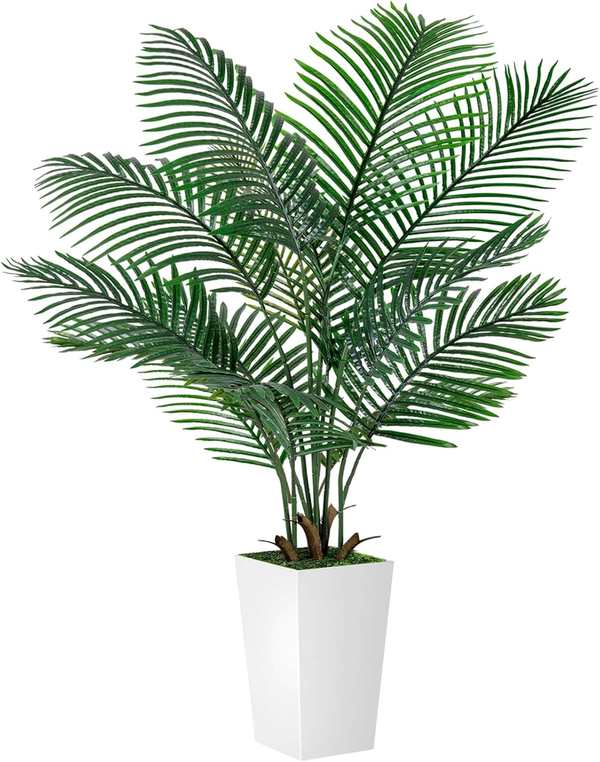 Palm Tree 6FT Artificial 72in Tall Faux Palm Tree W/ 15.7 White Planter Fake