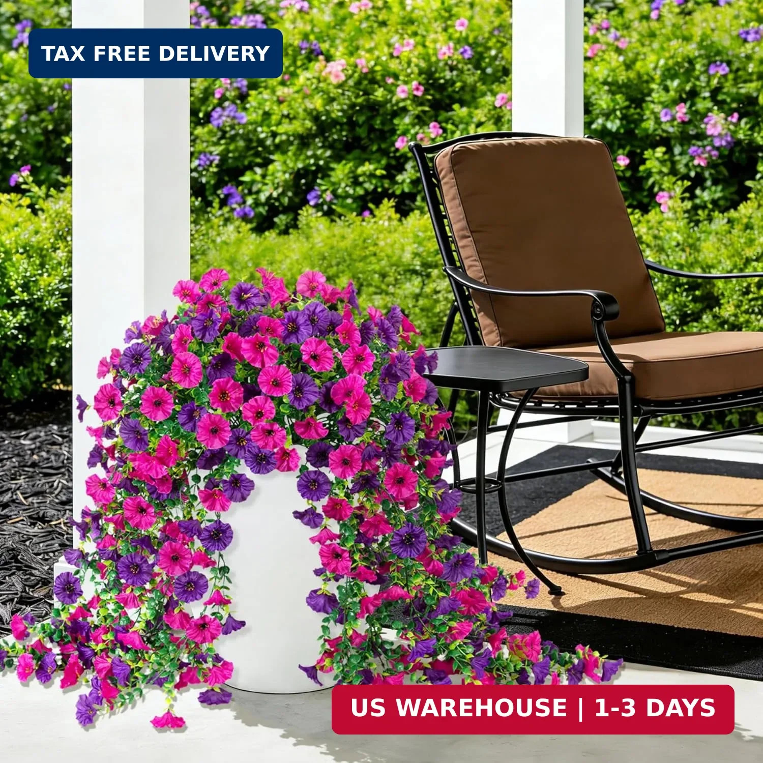 Fake Artificial Hanging Morning Glory Flowers for Outdoor Planters Porch Pation