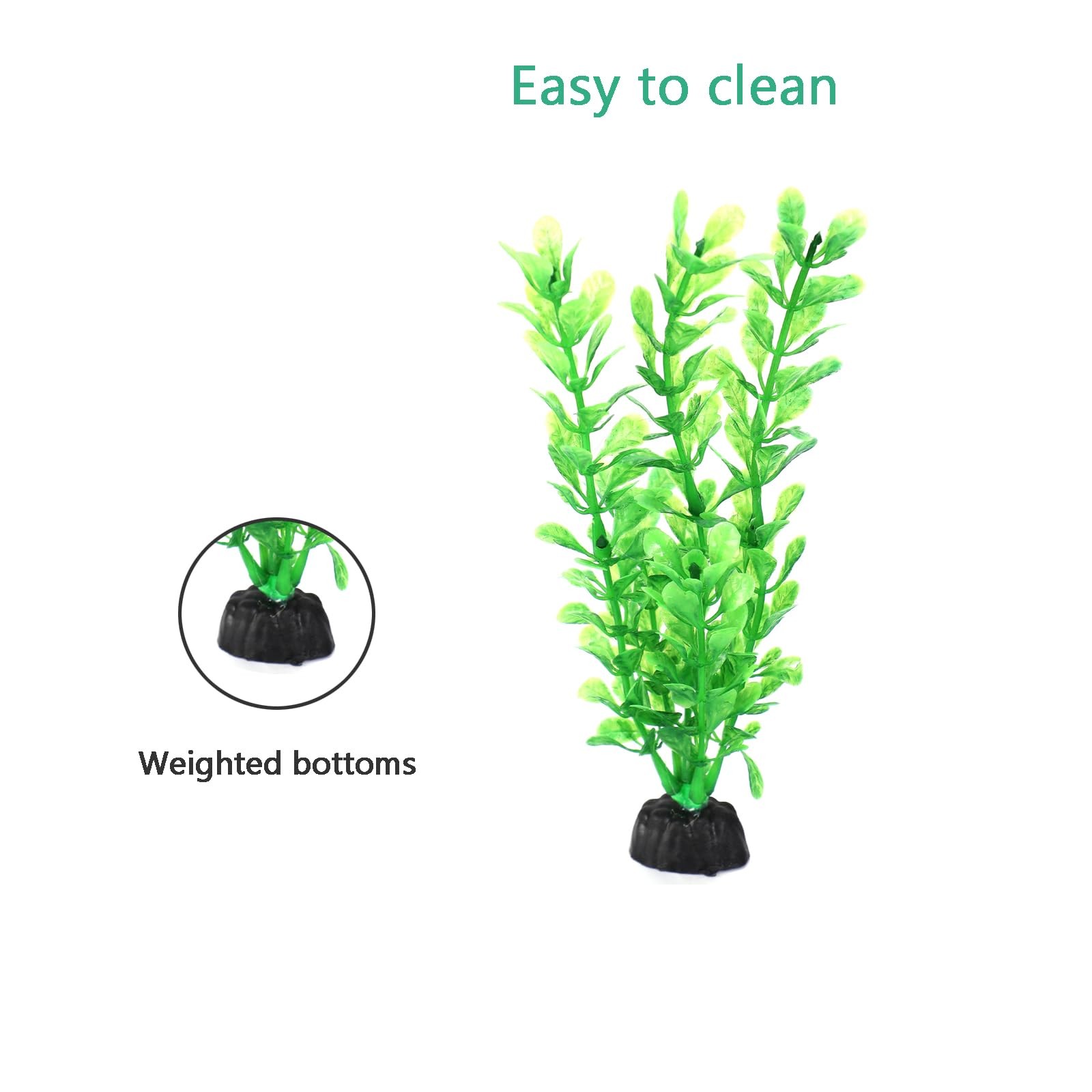 10 PCS Artificial Fish Tank Plants Plastic Aquarium Decorations Green Decor