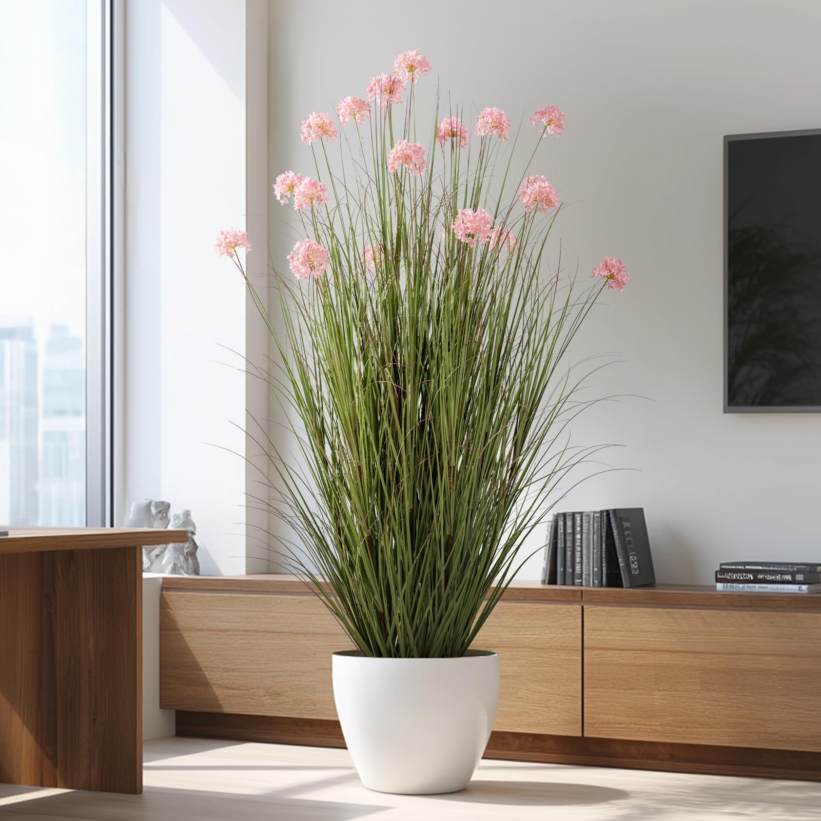 57in Lifelike Artificial Tall Grass Plant with 19 Lifelike Dandelion Flower a…