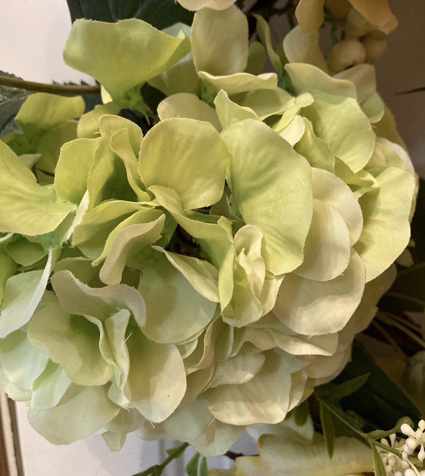 Luscious Yellow Spring And Summer Hydrangea, Rose, And Peony Wreath