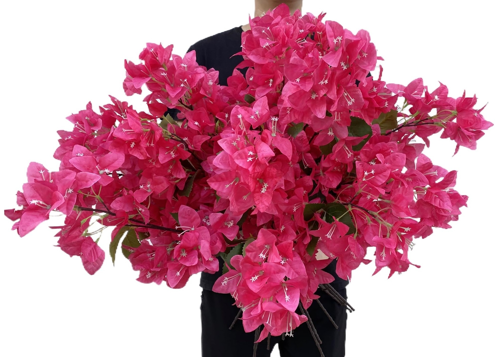 Pack of 20 – Artificial Bougainvillea Flower Stems Silk Fuchsia Bougainvillea…