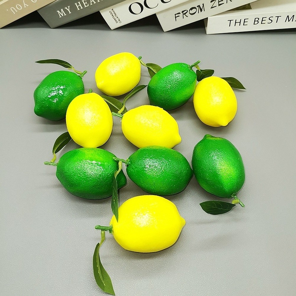 Yellow Green Artificial Lemon For Decoration For Home And Commercial Settings