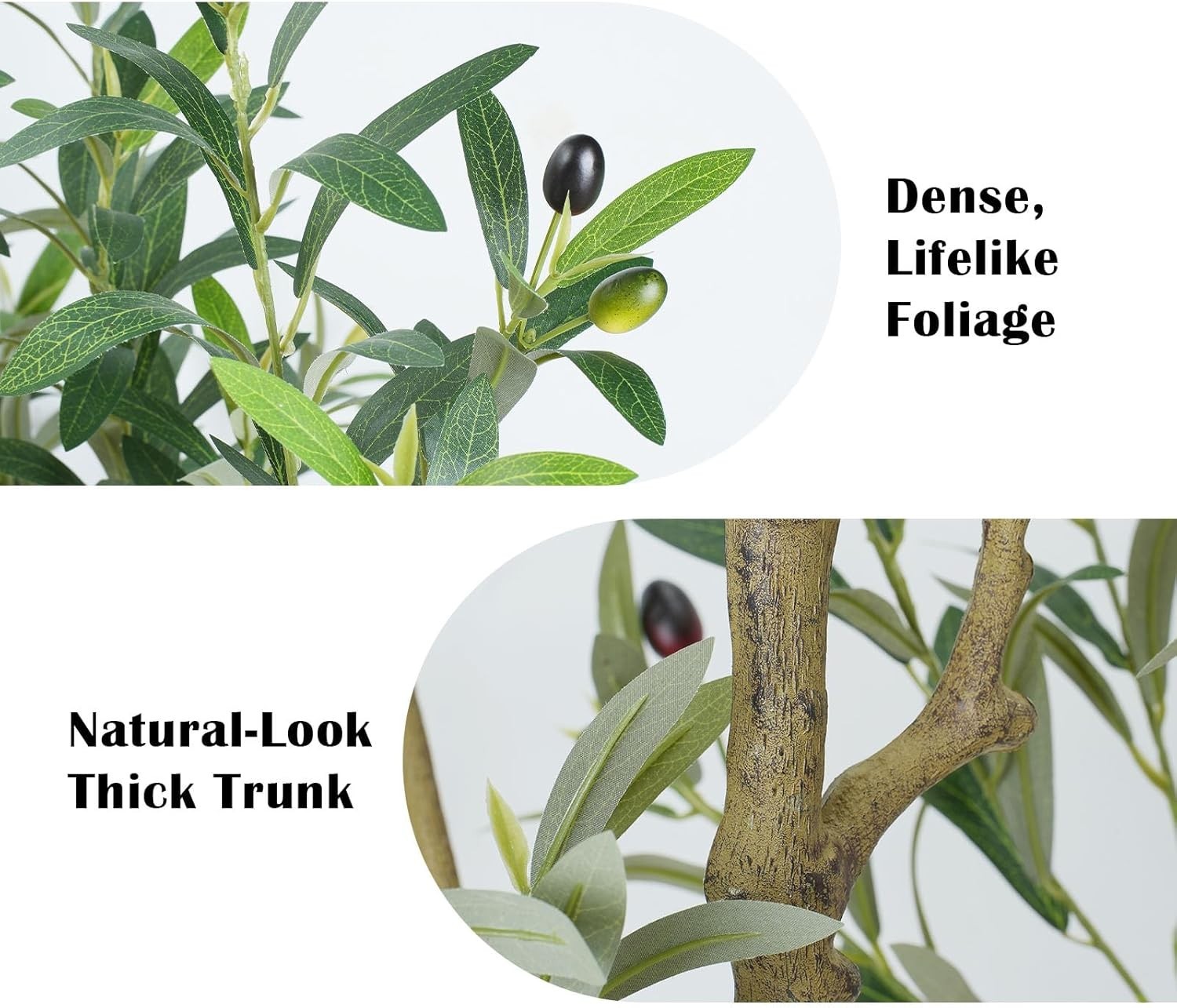 6FT Artificial Olive Tree with Elegant Planter & Moss, Faux Olive Tree Indoor…