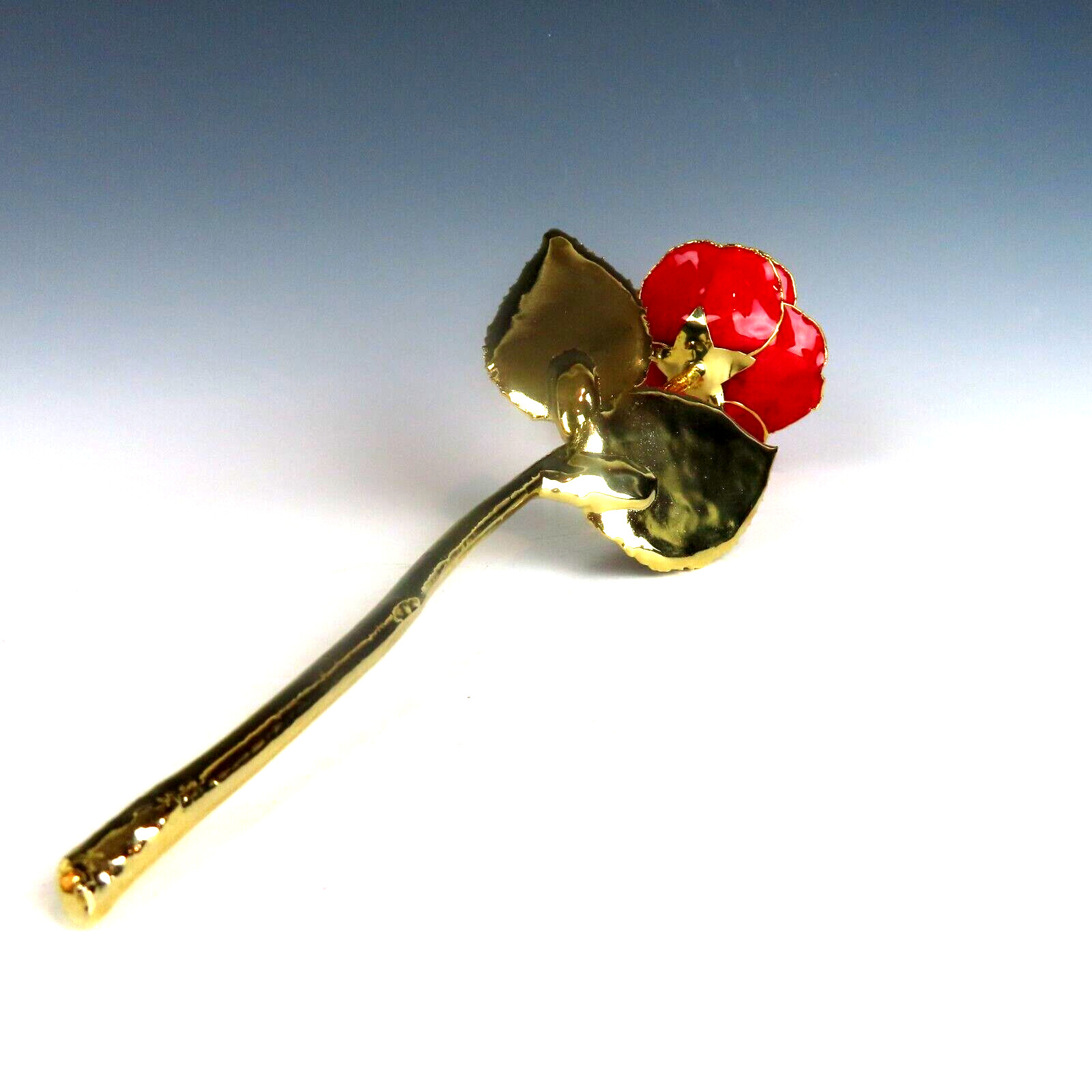 Real Red Rose Preserved & Dipped in 24K Gold – 11″ Long Stem Gift Keepsake