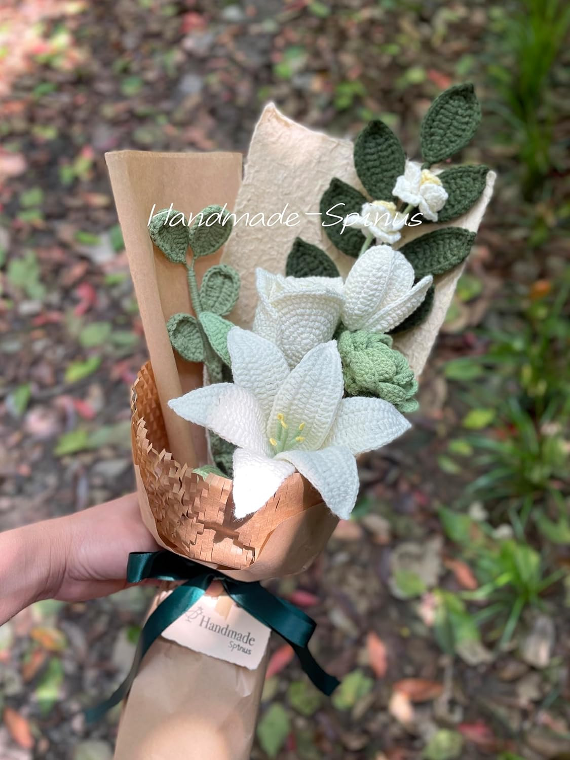 Luxury Handmade Crochet Flower Bouquet – Eternal Lily & Roses Gift
