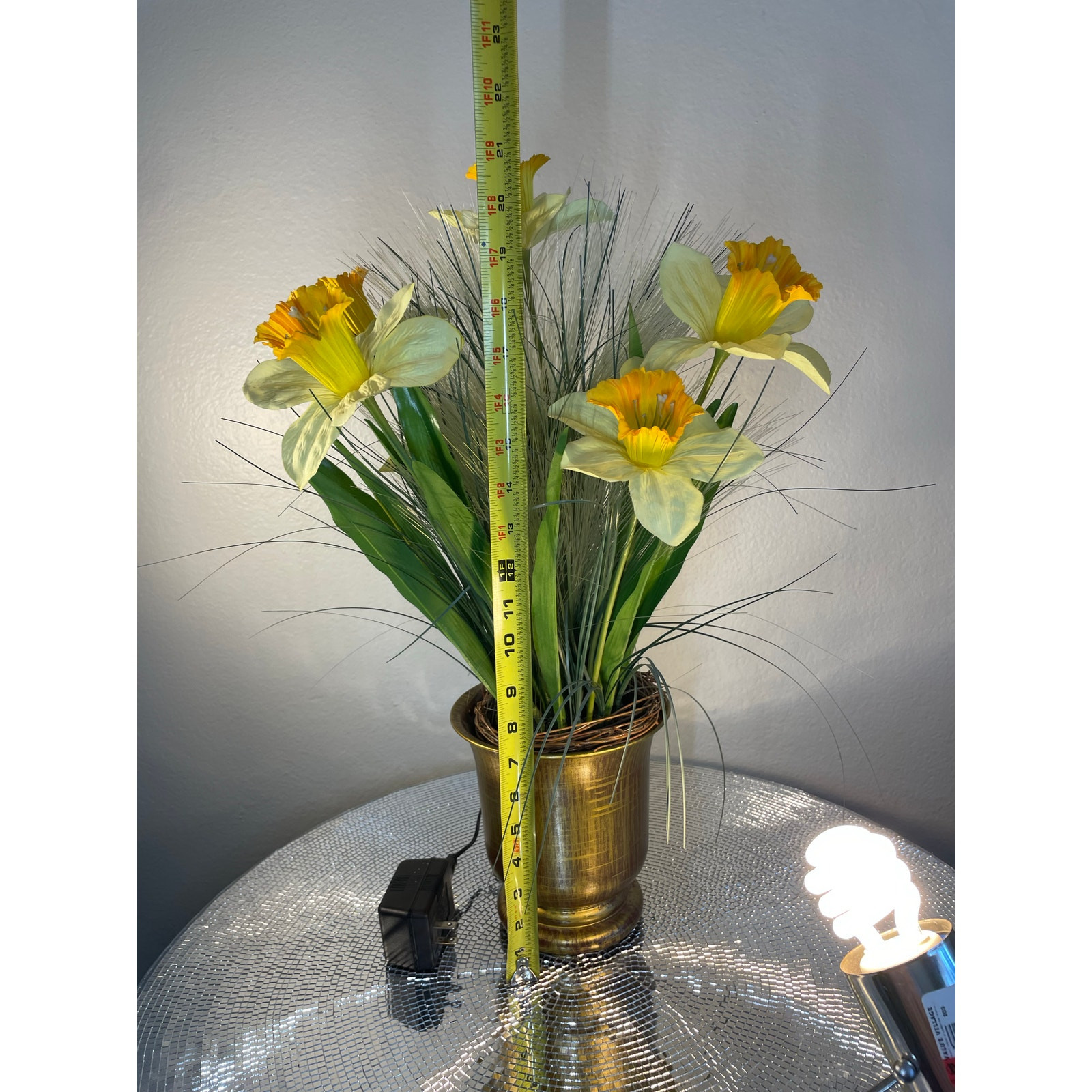 vintage optical fiber floral bouquet Yellow Daffodils