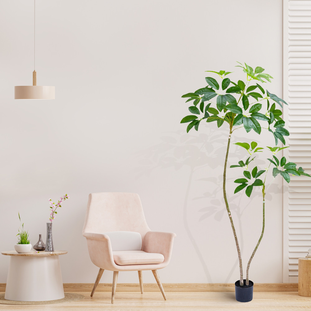 Artificial Umbrella For Indoor, 5.2FT/5.9FT Tall Fake Plants Artificial Plants W