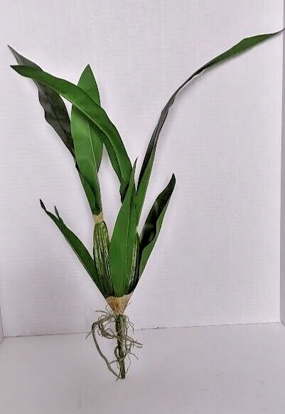 Artificial Oncidium orchid leaf bush with roots. Silk orchids.