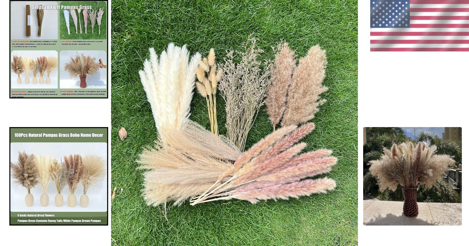 Pampas Grass Dried Flowers Natural Boho Decor Wedding Farmhouse Office