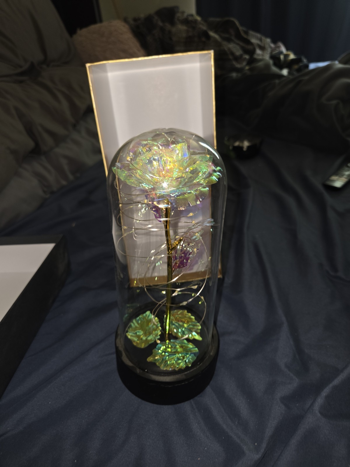 Forever Rose Light Up in Glass Dome Artificial Flower Gift for Mother’s Day