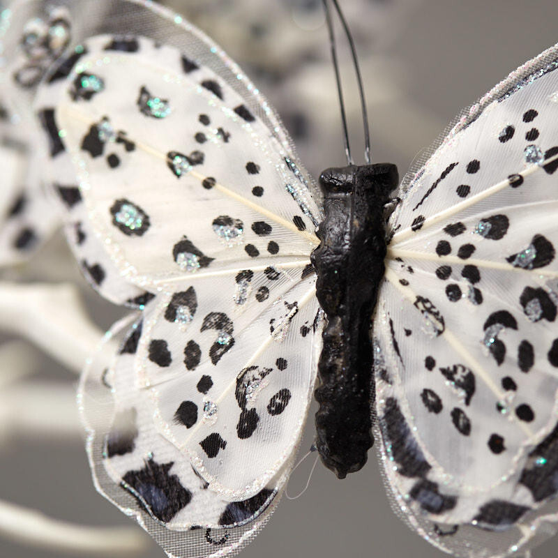 Bulk Pack of 12 Leopard Print Artificial 5″ Butterflies with Alligator Clips