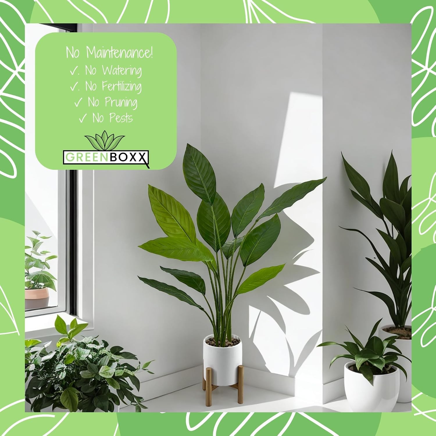 Bird of Paradise Artificial Plant Fake Tree Fake Banana Leaf Plant Tropical Palm