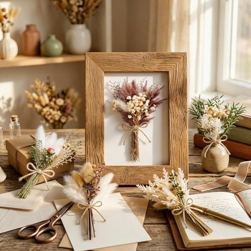 12/24PCS Mini Dried Flower Bouquets – Natural Wildflowers for Vase Decor, Weddin