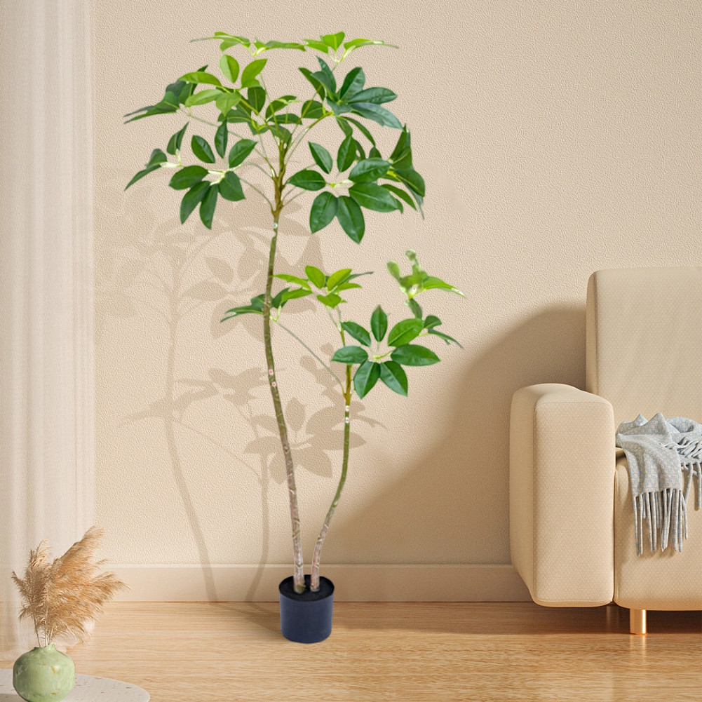 Artificial Umbrella For Indoor, 5.2FT/5.9FT Tall Fake Plants Artificial Plants W
