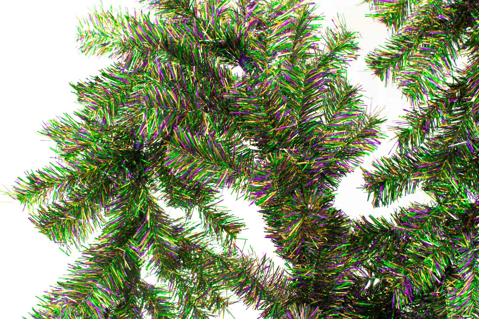 6FT Mardi Gras Garland Green, Purple, Gold Tinsel Christmas Garland 12? Wide