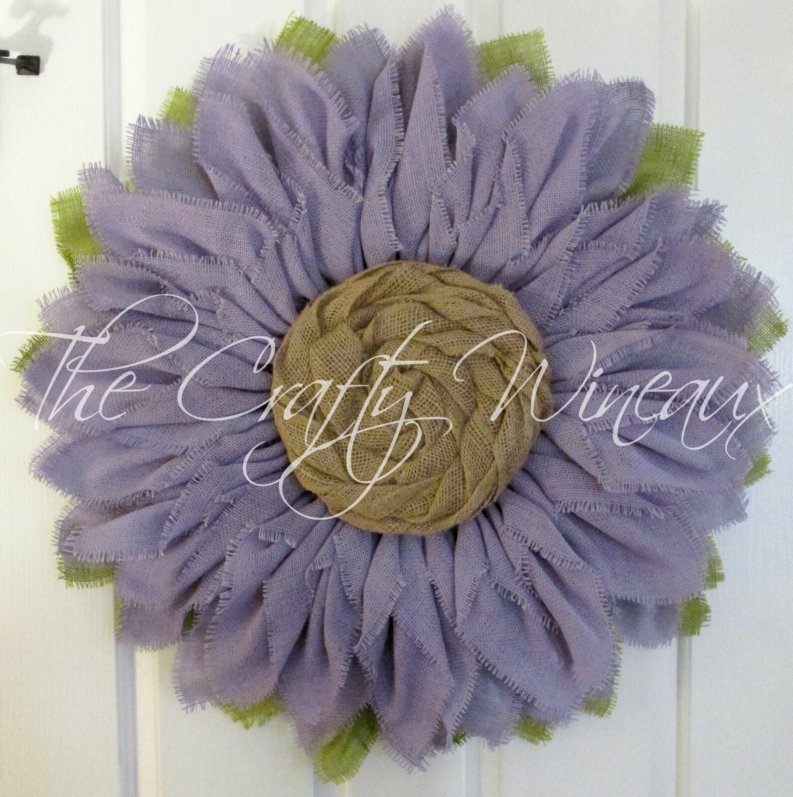 The Crafty Wineaux – Extra Thick 25″ Light Violet Burlap Sunflower Wreath