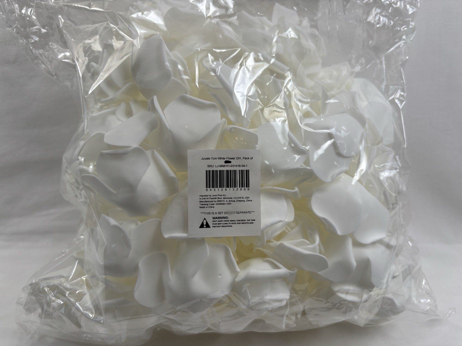 Lot Artificial White Roses Polyethylene Foam Decorating Wedding Flower Heads 3in