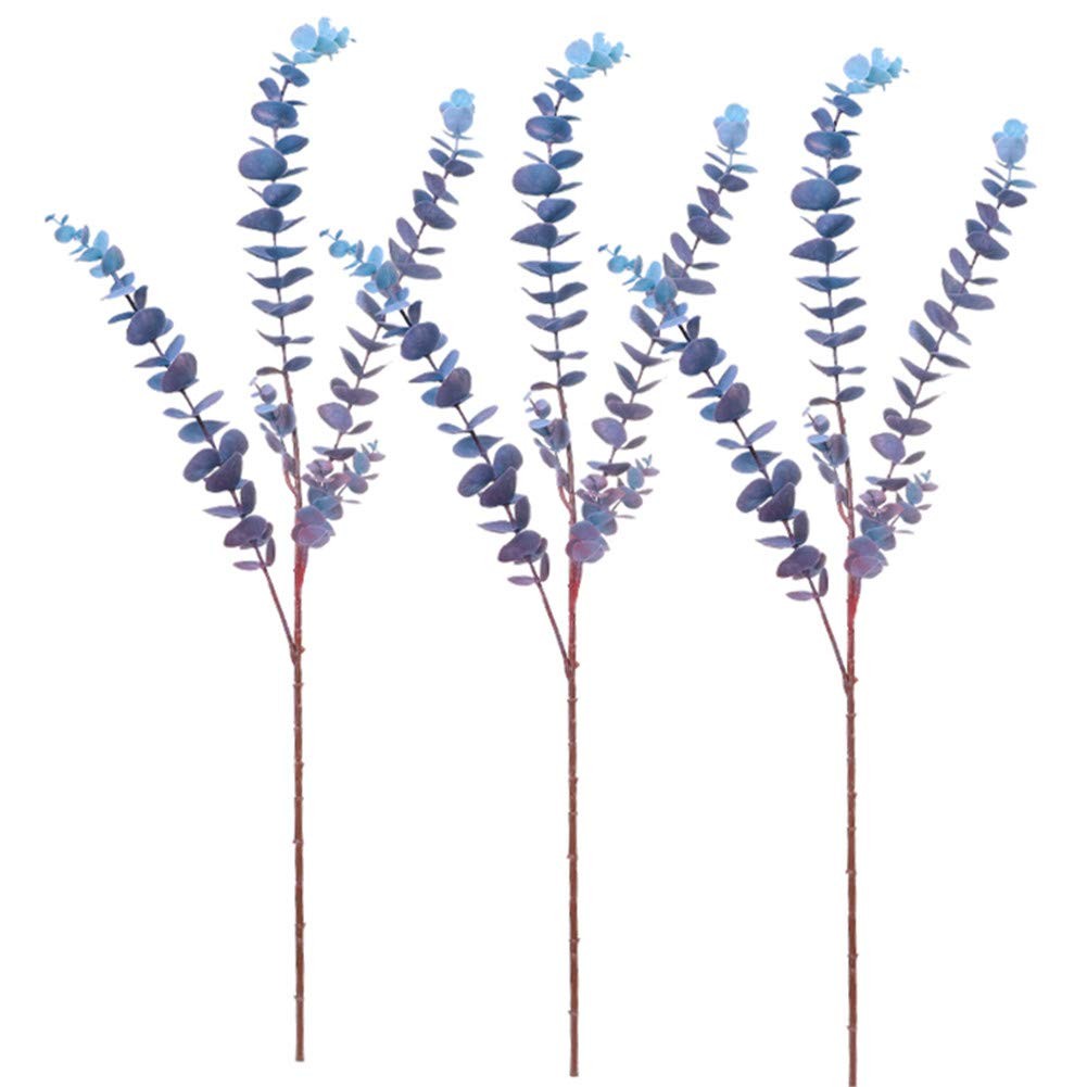 3 Pcs Soft Touch Artificial Eucalyptus Leaves Spray 31.5″ Fake Silver Dollar …