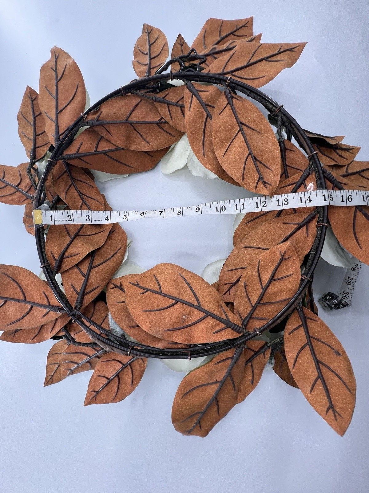 2 Magnolia Flower Wreaths 15” Artificial Hang On Door Decor Spring All Year