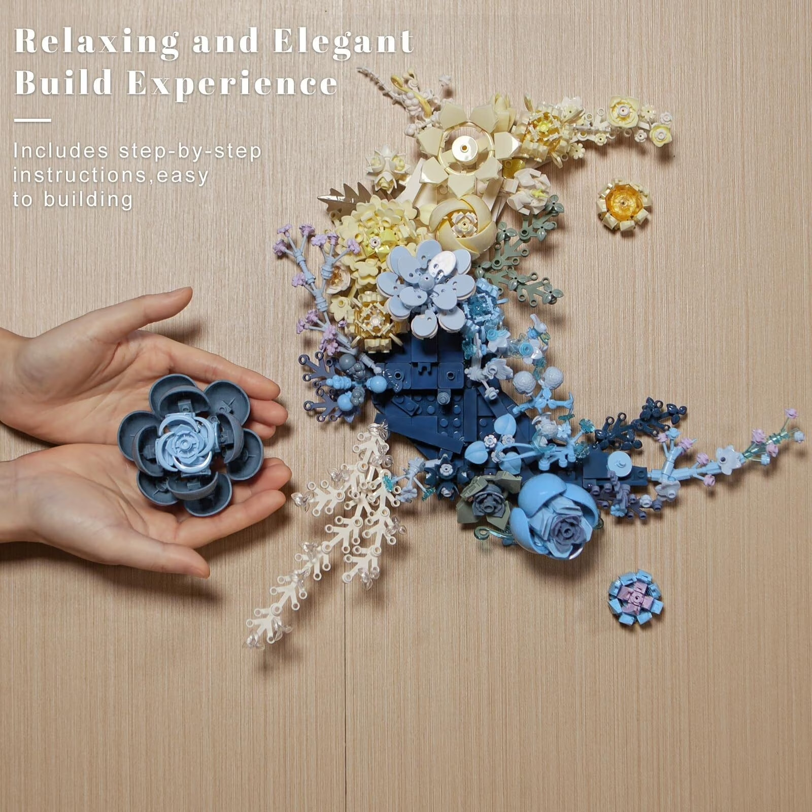 Blue Moon Flower Building Kit, Compatible with LEGO