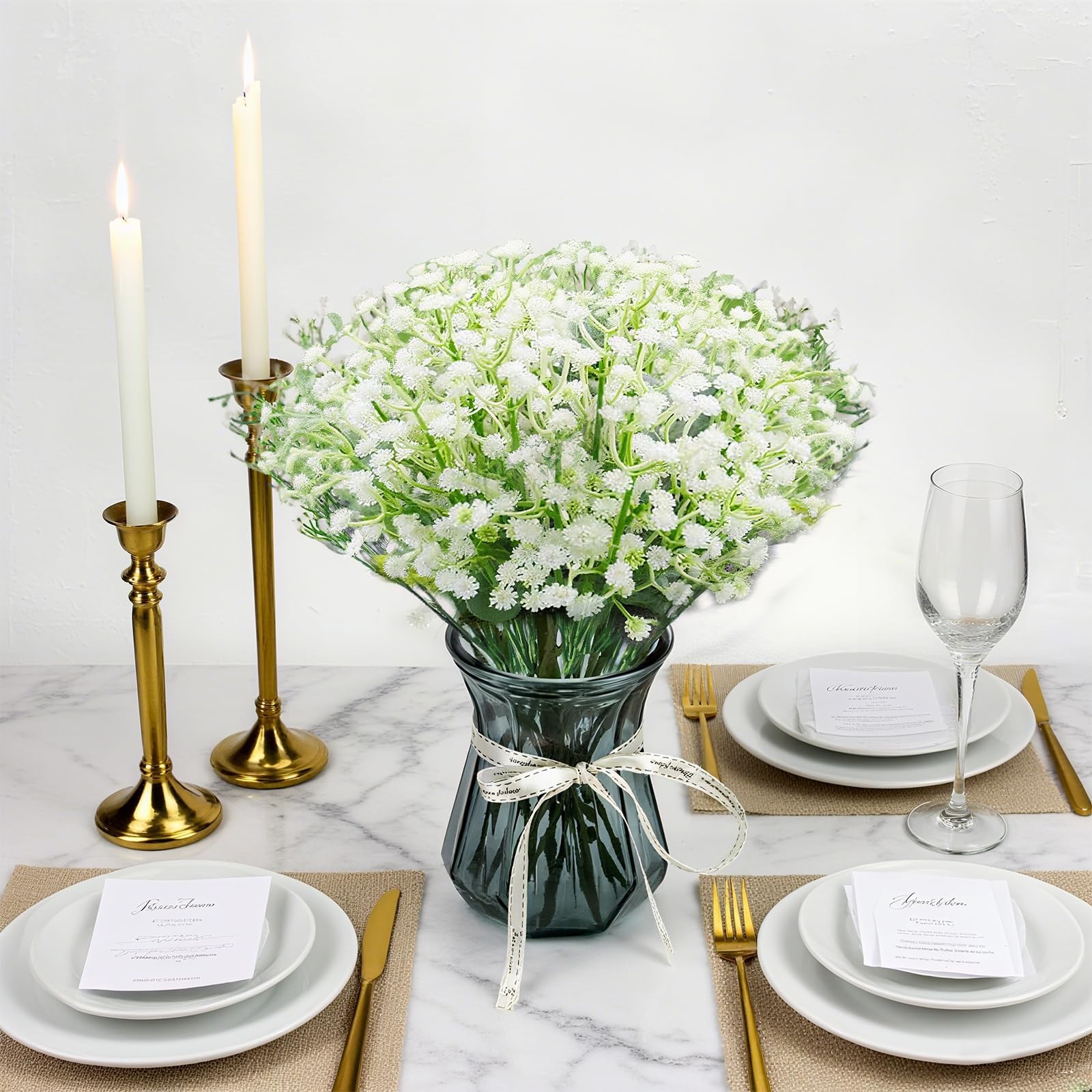 100 PCS Artificial Baby’s Breath Flowers Real Touch Fake Gypsophila Bulk Decor