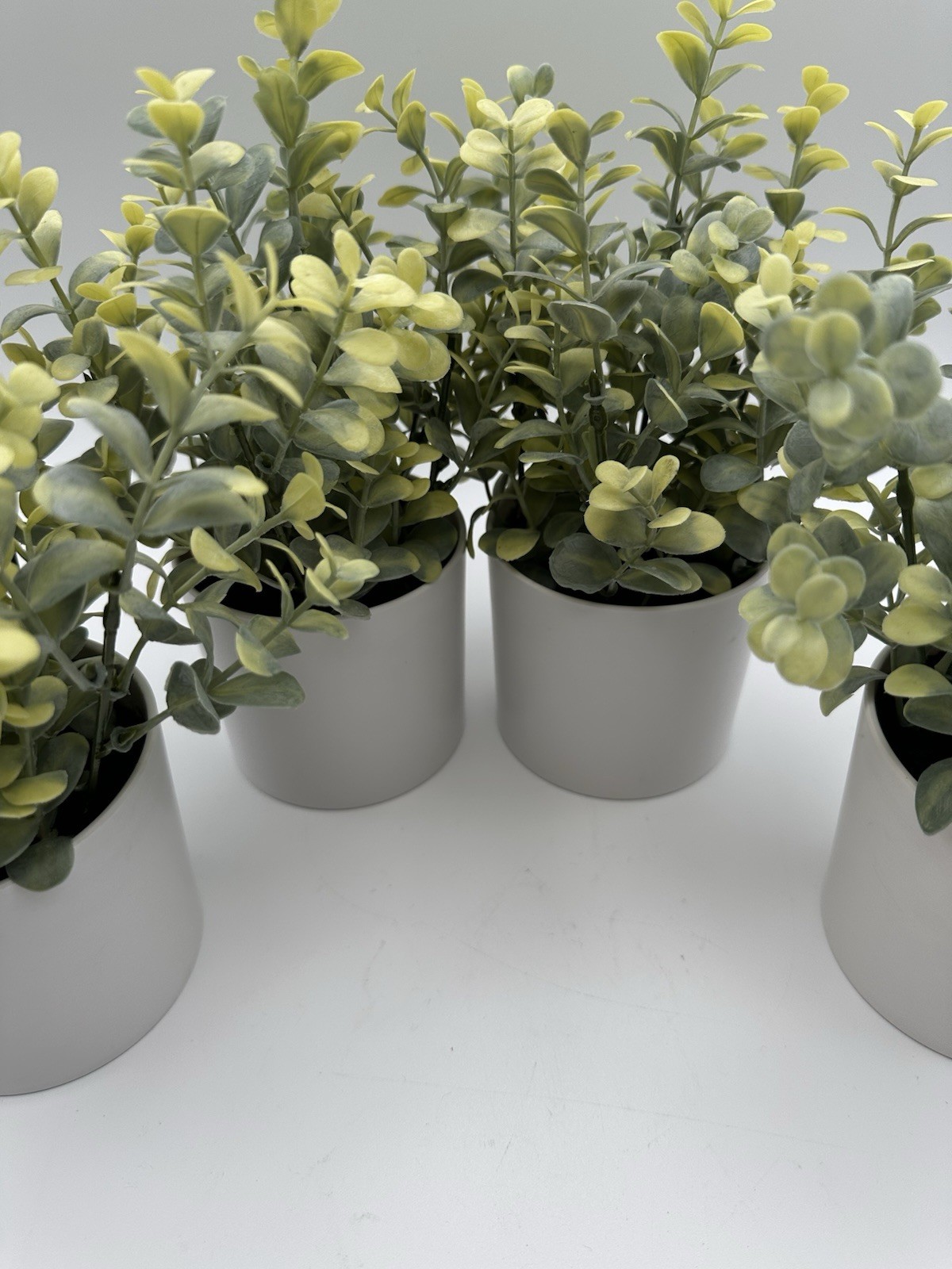 Threshold Potted Faux Boxwood Plant 4” NEW Mixed Green Leaves – Set Of 4