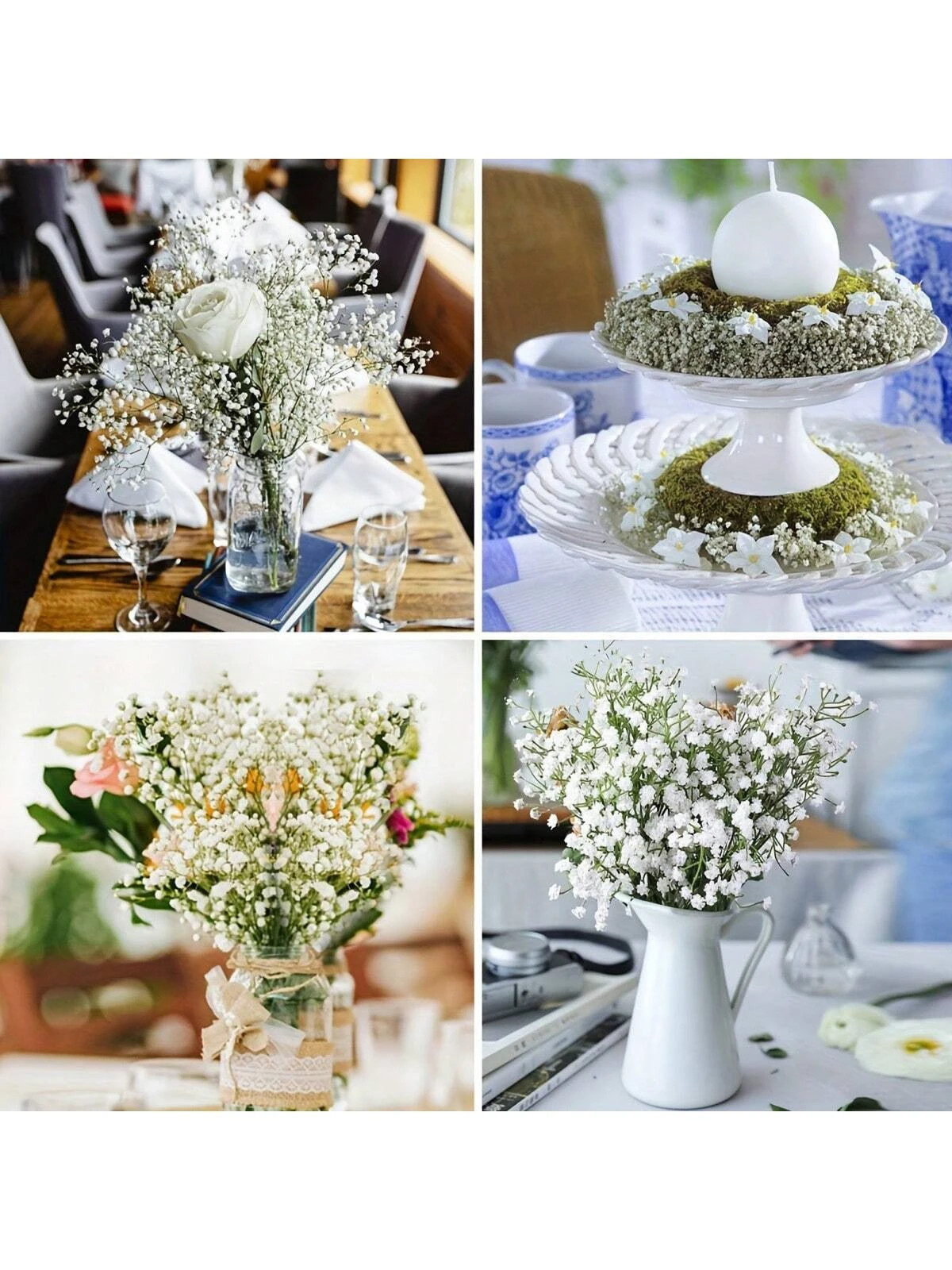 5/10/20/30/40Pcs Artificial Baby’s Breath .Ideal For Wedding,Decore,Home,Room Uk