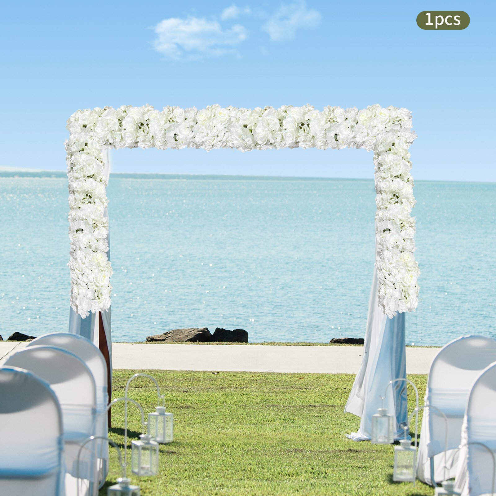 Wedding Flower Row 1M Artificial Silk Background Decor Flower Row for Wedding