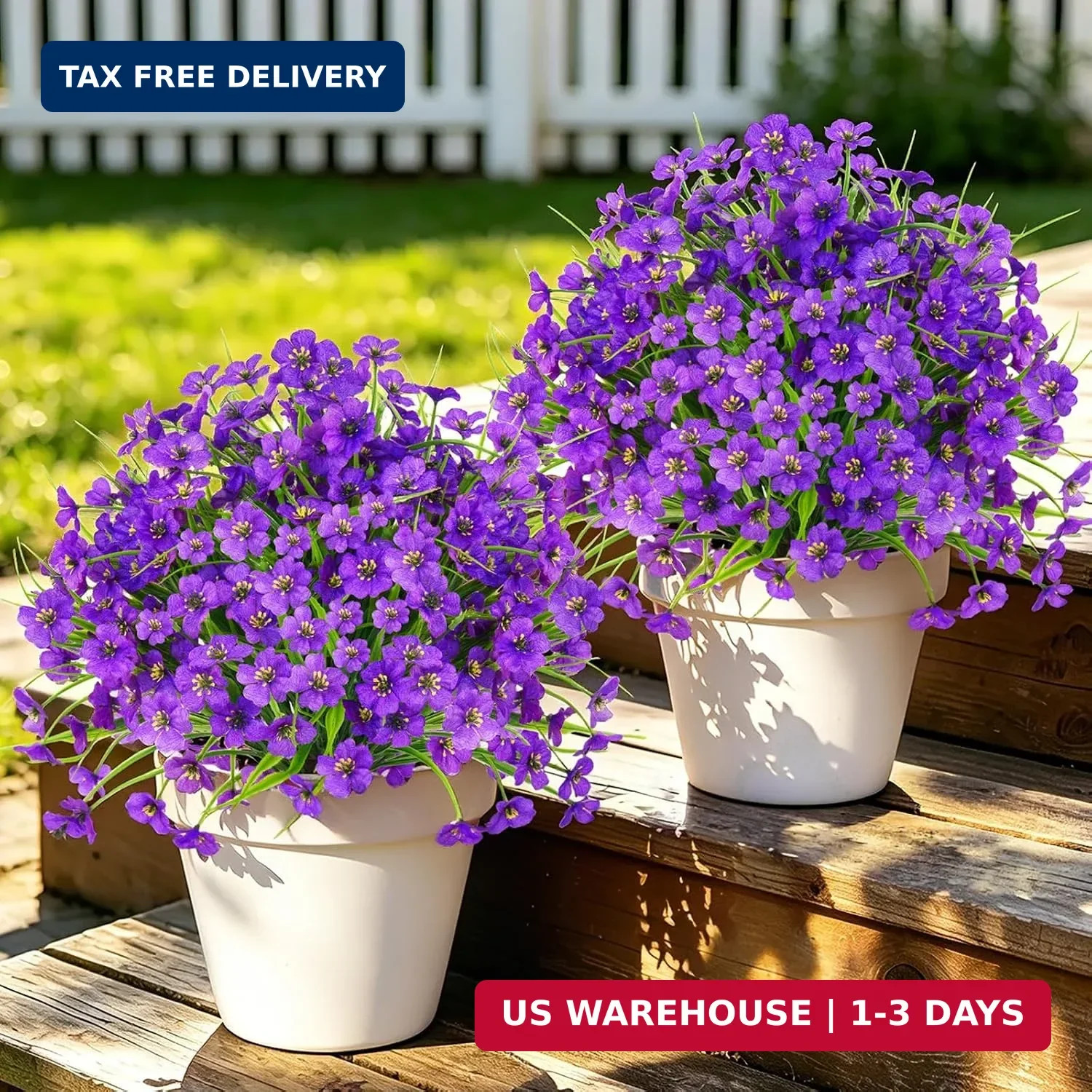 Grooy Set of 2 Artificial Topiary Ball Flower for Outdoor | UV Resistant Faux Fl